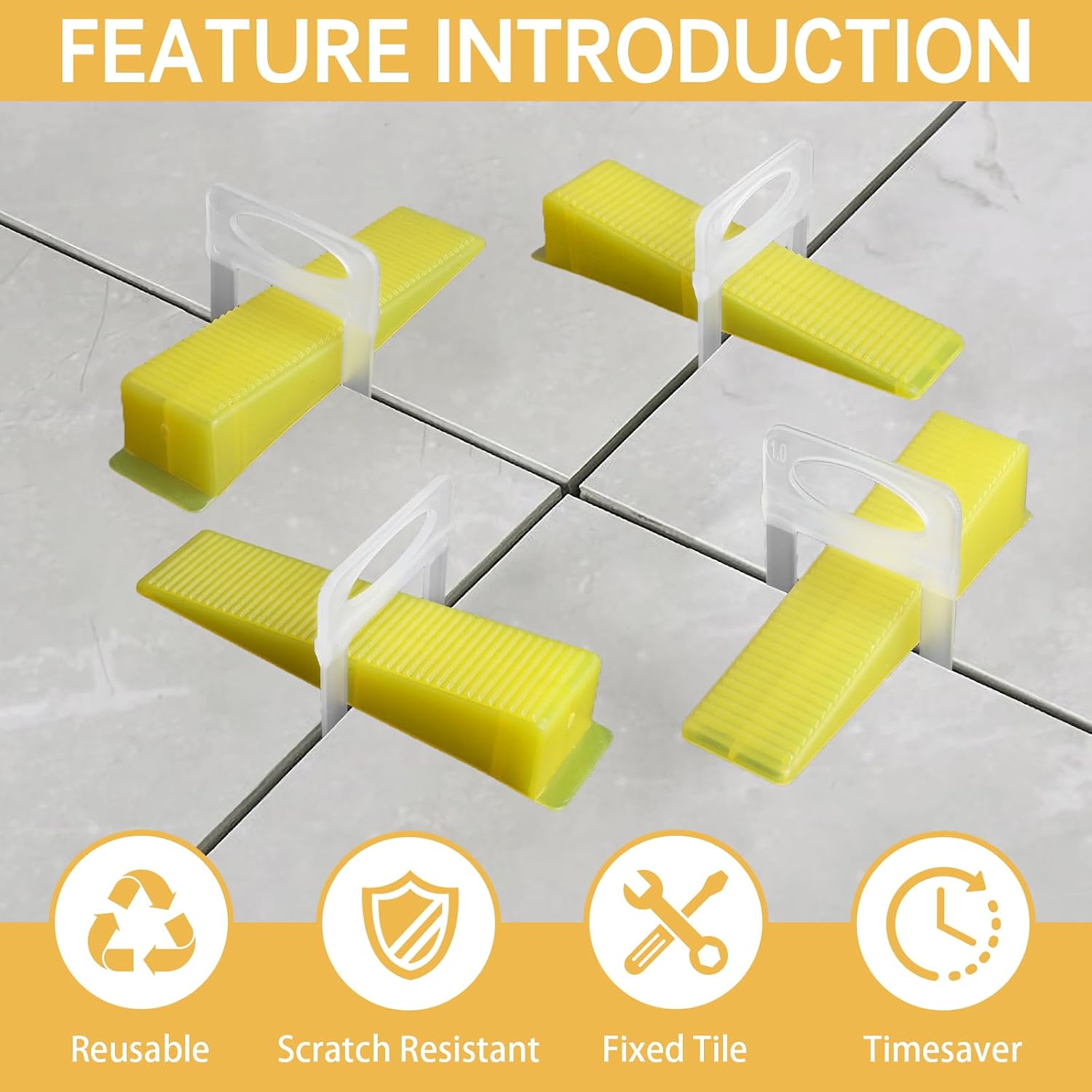 400pcs Reusable Tile Wedges for 1/8", 1/16", 1/32" Tile Spacers