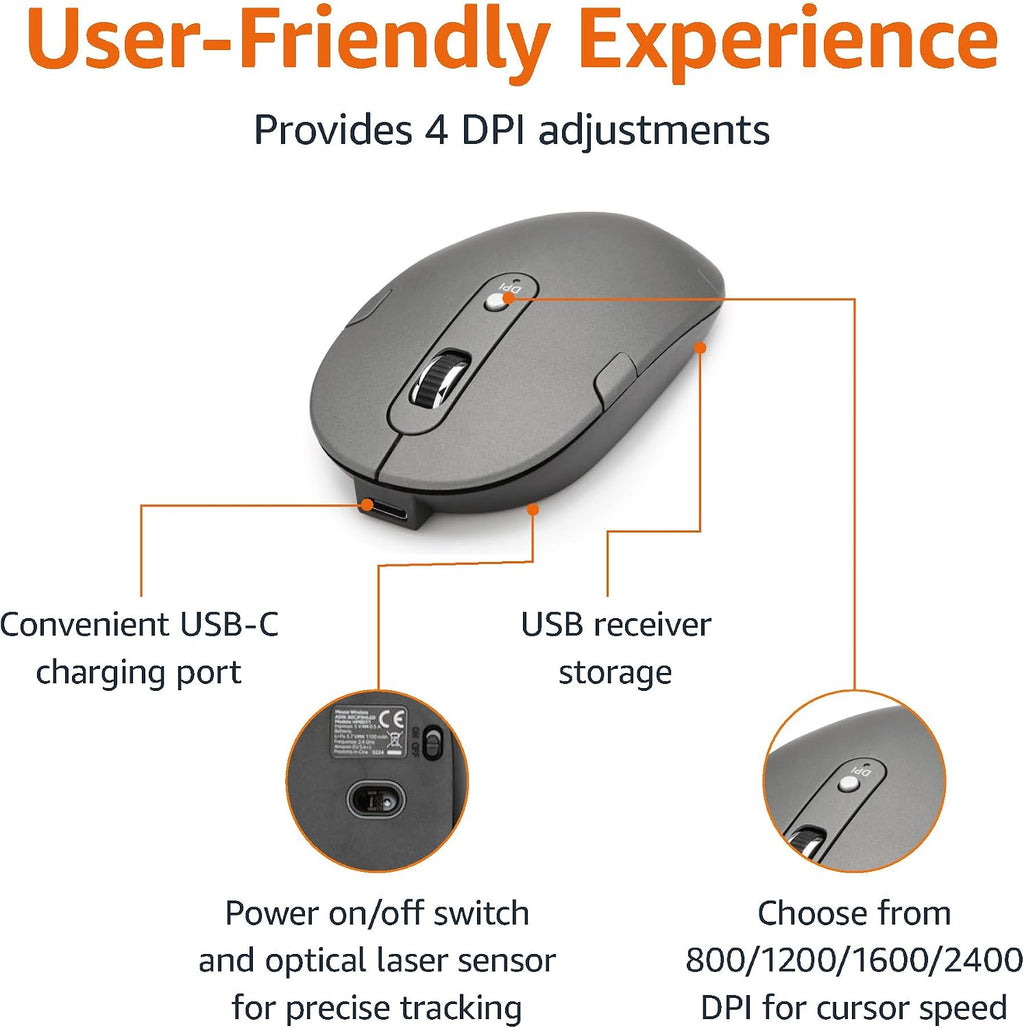 Ultra Premium Wireless Keyboard and Mouse Combo, Rechargeable, Full-Size with Number Pad, Sleek Design, Plug and