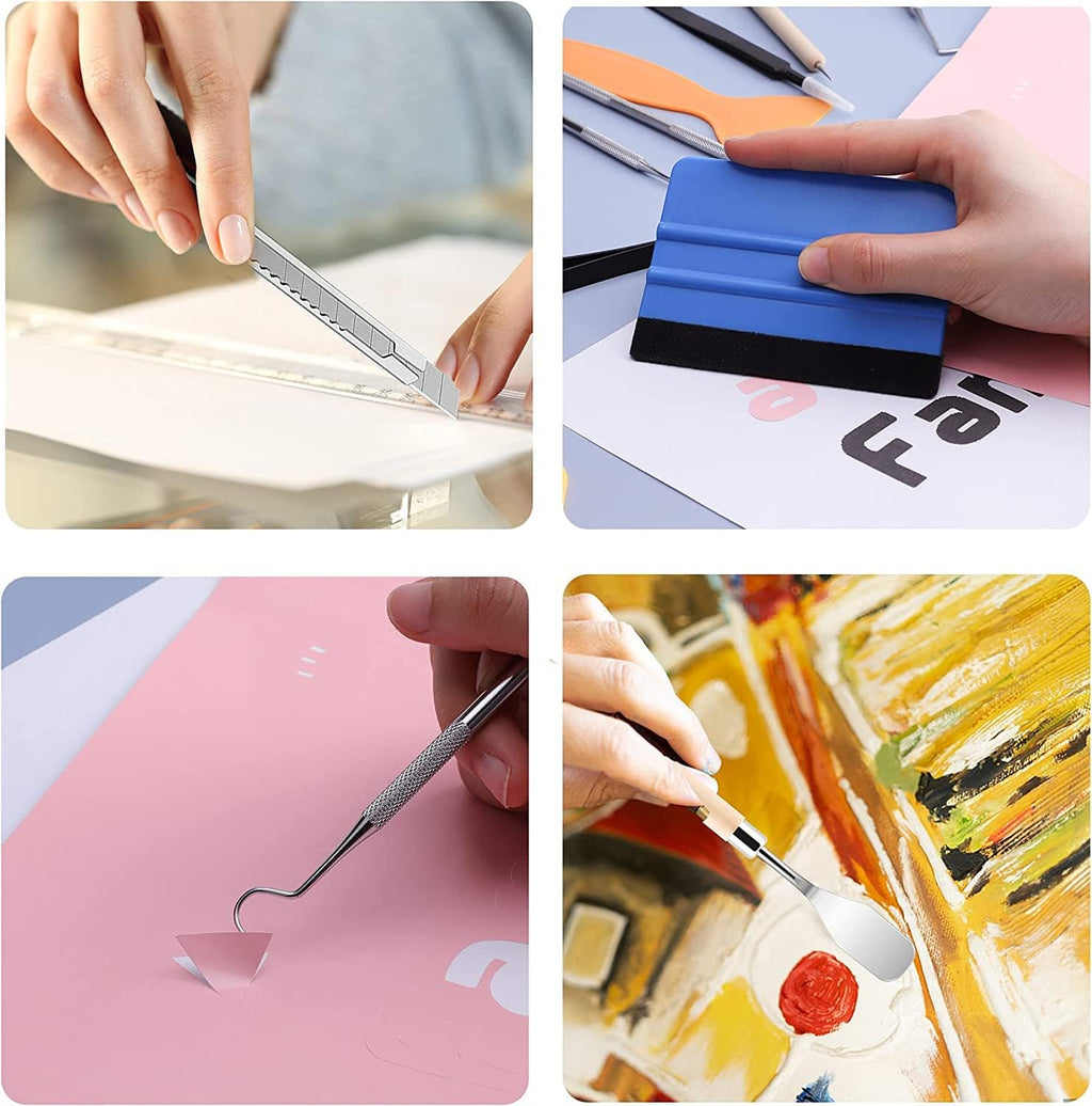 27PCS Craft Weeding Tools for Vinyl Kit,Utility Knife Vinyl Weeding Tool Set with 12Inch Paper Cutter Trimmer for