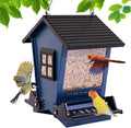 Squirrel Proof Bird Feeders for Outdoors with Weight-Activated, Metal 5LB Large Wild Bird Feeders for Cardinals,Blue