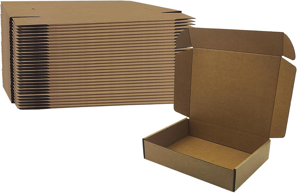 10 x7 x2 inches Corrugated Shipping Boxes, Brown Cardboard Mailers, 28 Pack