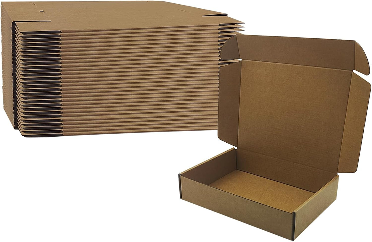 10 x7 x2 inches Corrugated Shipping Boxes, Brown Cardboard Mailers, 28 Pack