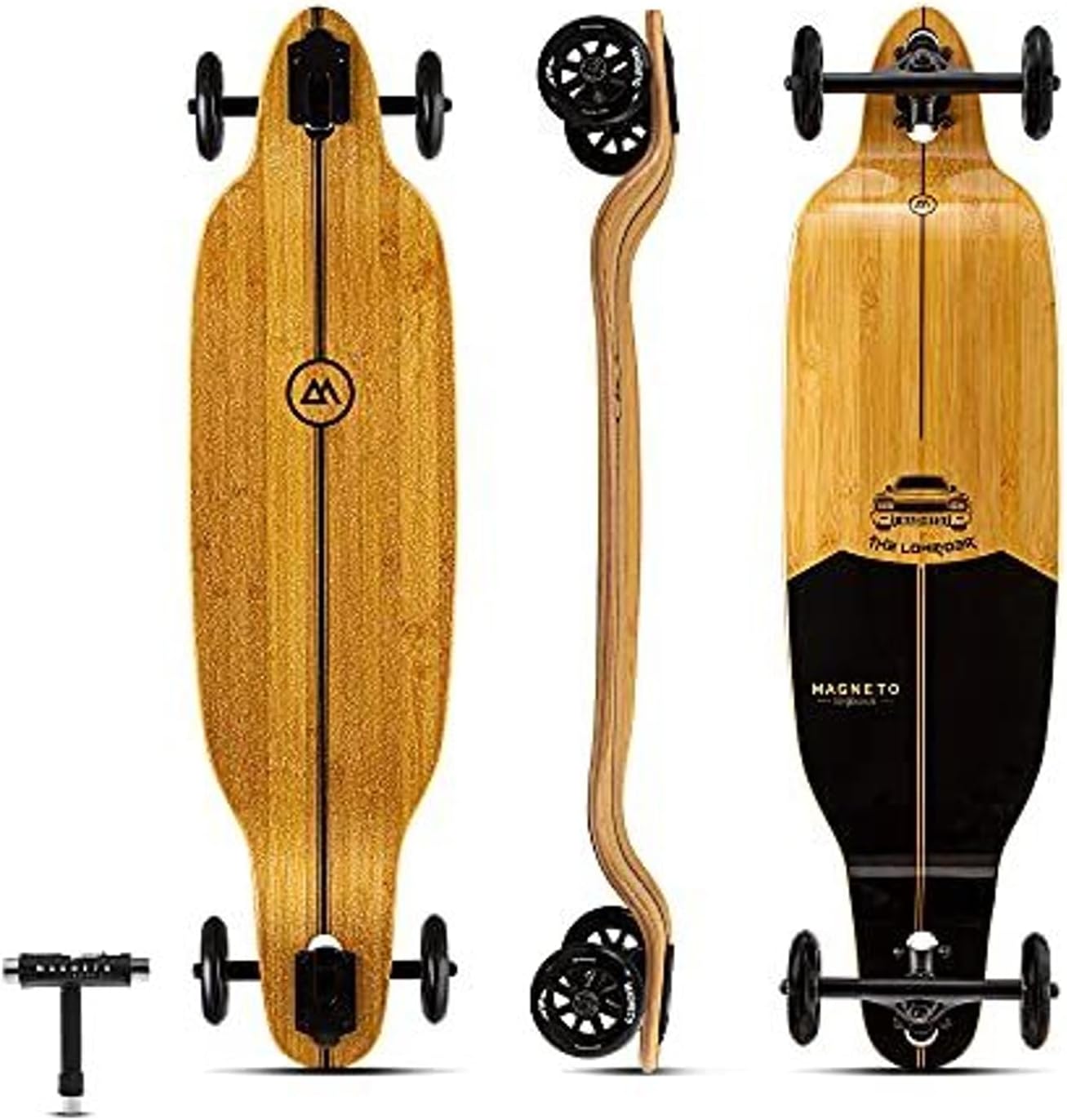 Longboards Bamboo Longboards for Cruising, Carving, Free-Style, Downhill and Dancing (Bamboo Drop & Fiberglass
