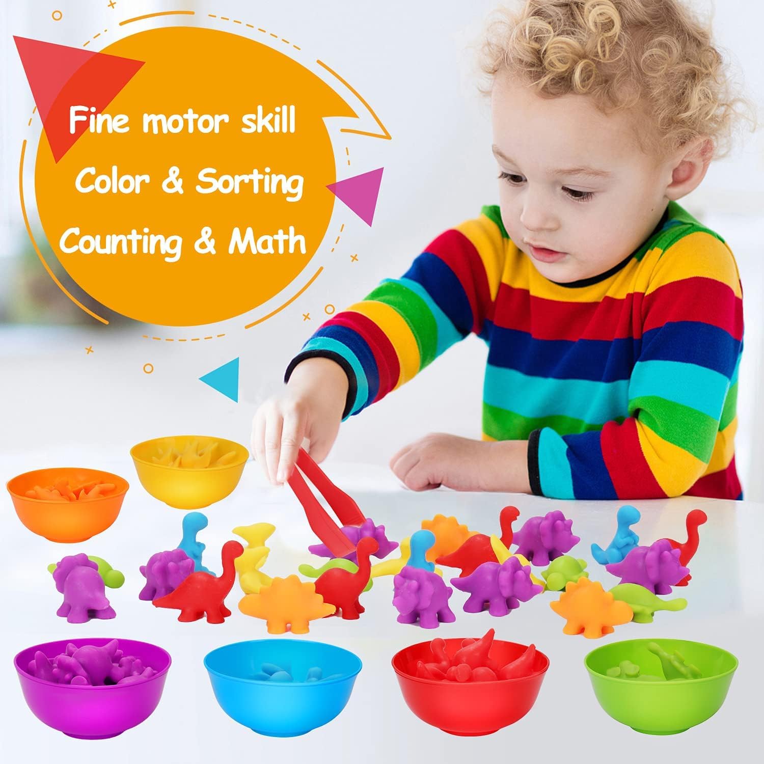 Counting Dinosaurs Montessori Toys for 3 4 5 Years Old Boys Girls | Toddler Manipulatives Preschool Learning