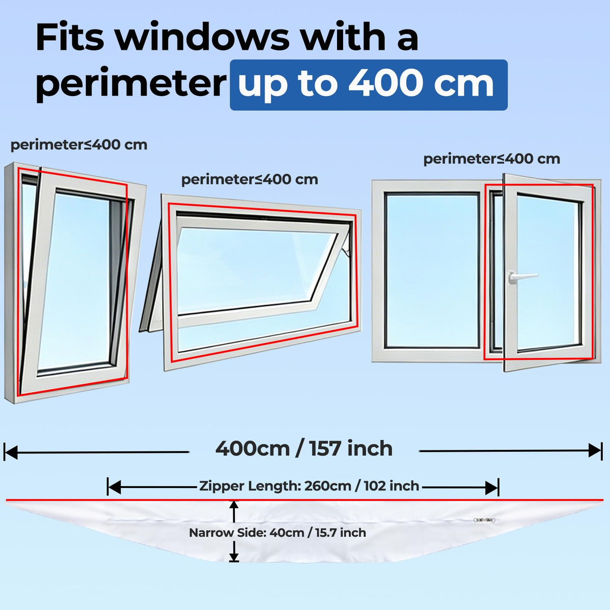 AC Window Seal Kit 157" for Casement Crank Out Windows, No-Drill