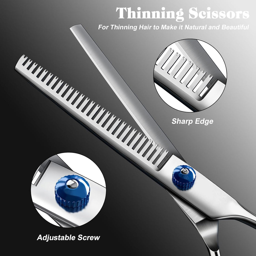 Professional 4 in 1 Dog & Cat Grooming Scissors Kit with Safety Round Tips,Sharp & Durable,Dog Shears for Grooming