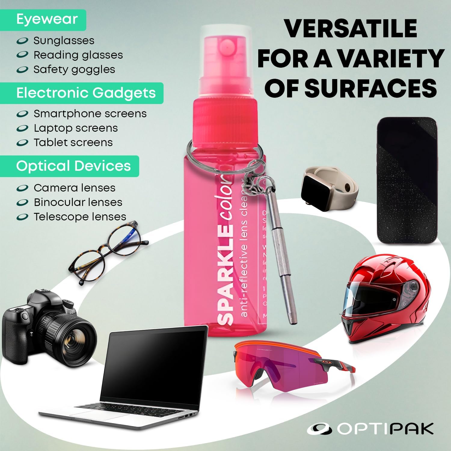 Sparkle Anti-Reflective Safe Lens Cleaner & Repair Kit – (2) 1oz Glasses Cleaner Spray, (2) Microfiber Cloth &