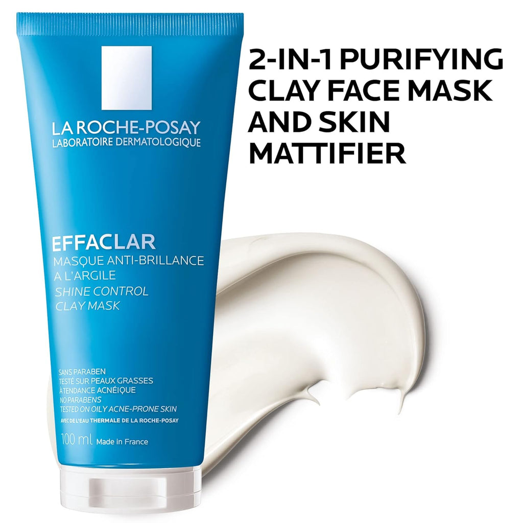 Effaclar Clay Face Mask for Oily Skin, 3.4oz | Clarifying face mask that unclogs pores and controls shine without