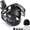 Custom Built Shock Mount with Pop Filter for Blue Yeti Microphones, Black | Metal Outer Ring, Anti-Vibration