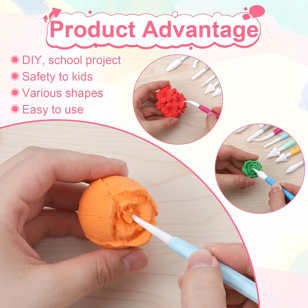 3 Set Air Dry Clay Tools, Fondant Sculpting Tool Set, Polymer Clay Tools for Modeling Decorating Tool, Clays