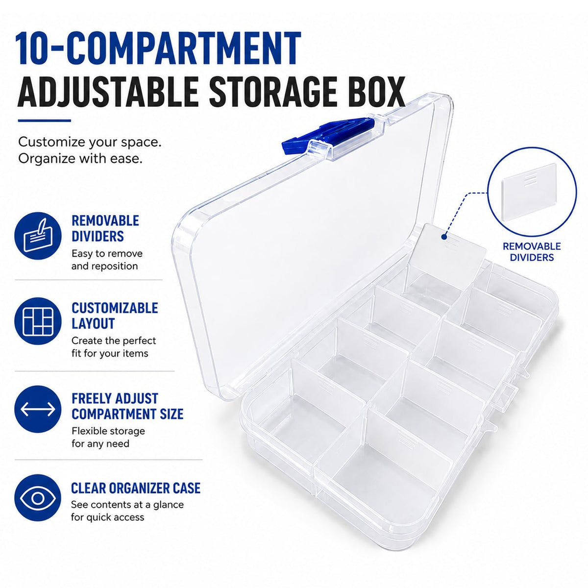 UPC-LC SC FC Fiber Optic Adapter/Coupler Kit 10Pc - Adjustable Storage Box