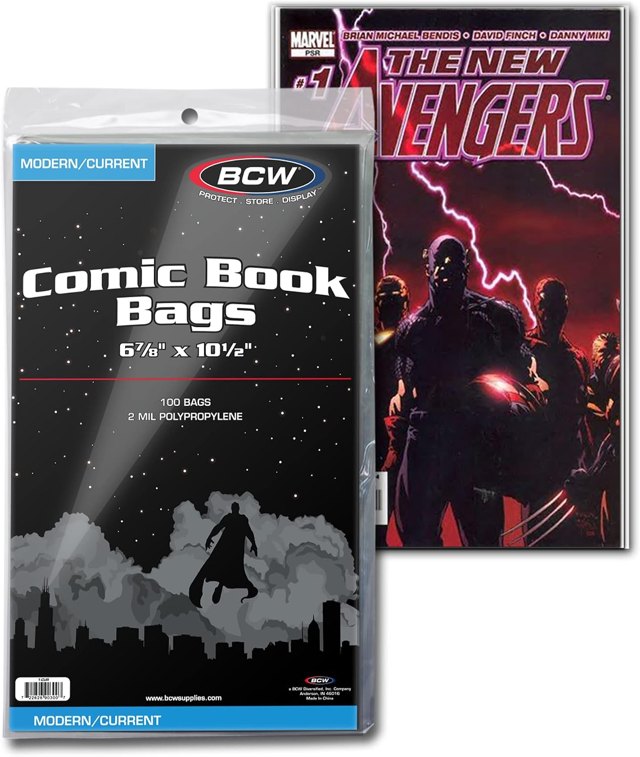 Comic Bags & Modern Backing Boards | 100ct | Acid-Free Archival Storage | Prevent Damage to Comics | 6 7/8 x 10 1/2