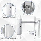 1 Set Garage Door Lock Kit, L-Handle & Keys, Inside Side Latch
