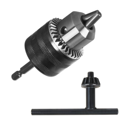 Drill Chuck 3/8 inch for Impact Driver, 1/4" Hex Shank Quick Connect Keyless Drill Chuck Adapter, 1.5-13mm Capacity