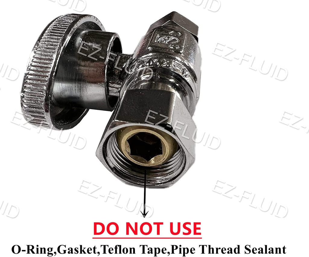 3/8" O.D Female Compression x 3/8" O.D Male Comp. Brass Quarter Turn Water Shut Off Straight Repair Add On Stop Ball