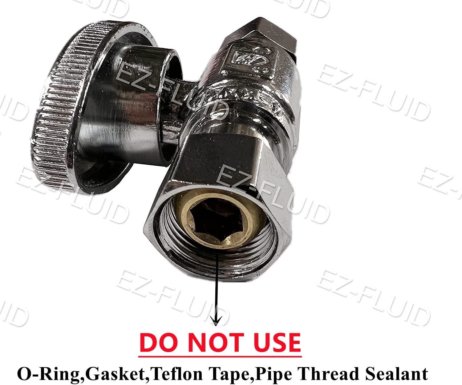 3/8" O.D Female Compression x 3/8" O.D Male Comp. Brass Quarter Turn Water Shut Off Straight Repair Add On Stop Ball