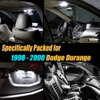 14Pc Super White 6000k Car Interior LED Light Bulb Kit Pack Compatible for 1998-2000 Dodge Durango