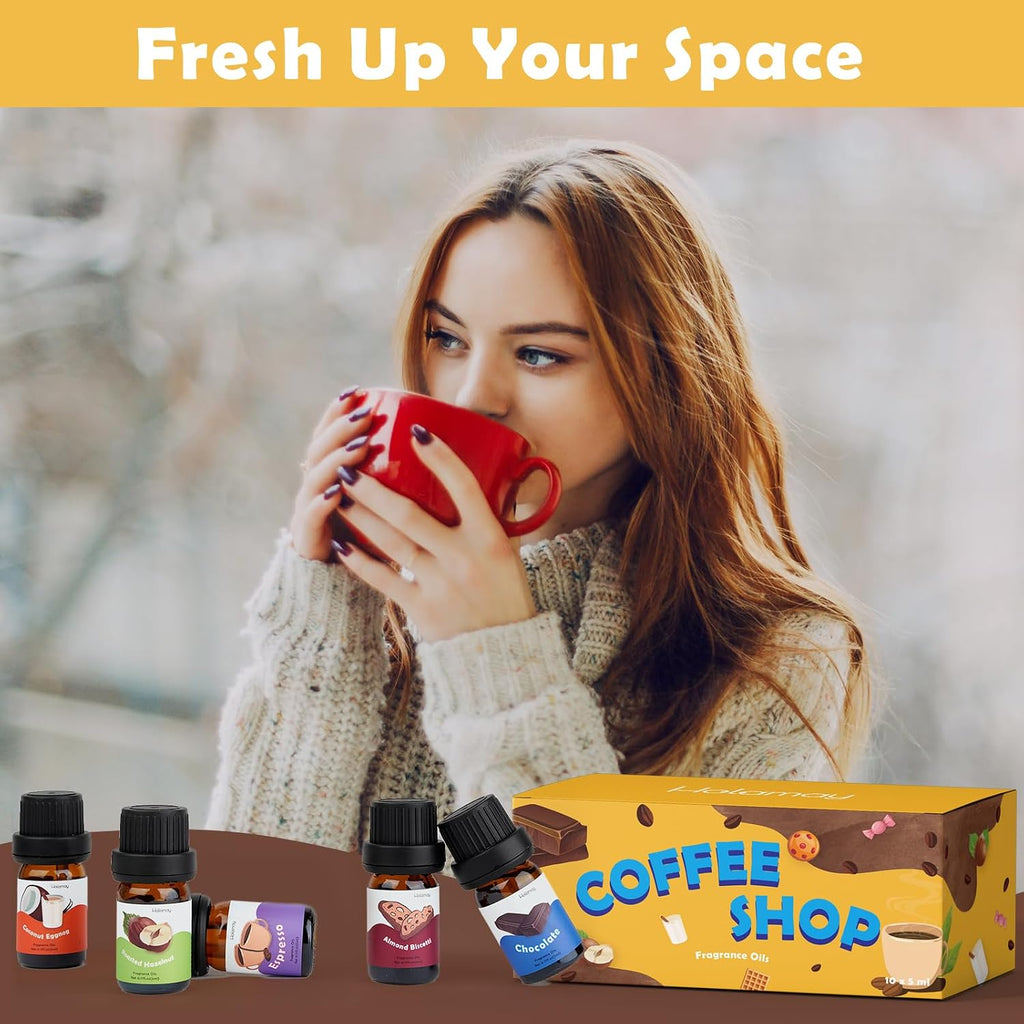 Fragrance Oil for Candle & Soap Making, Holamay Coffee Shop Set, Premium Aromatherapy Essential Oils for Diffusers