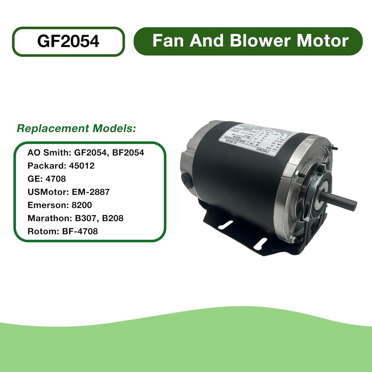GF2054 Belt Drive Blower Electric Fan Motor 1/2 hp 115V 1725RPM 48F