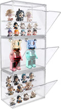 3 Packs Display Boxes for Figures Stackable Detachable Display Stand Dustproof Showcase Storage for Collectibles and