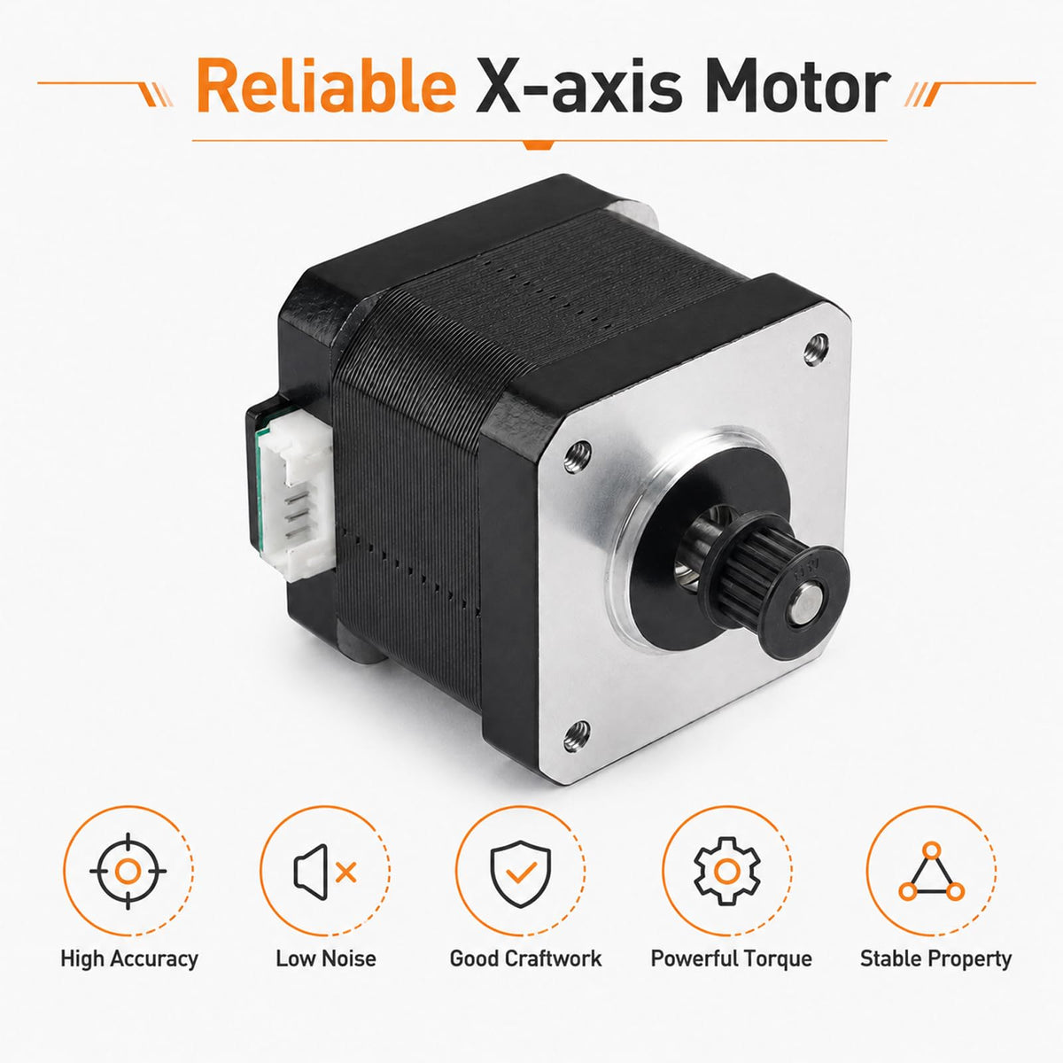 X-Axis Stepper Motor for Anycubic Kobra3: 42 NEMA 17 Motor 10 Tooth Pulley DC 2.5V 1.5A High Torque Fix Layer Shift 3D Printer Replacement Parts