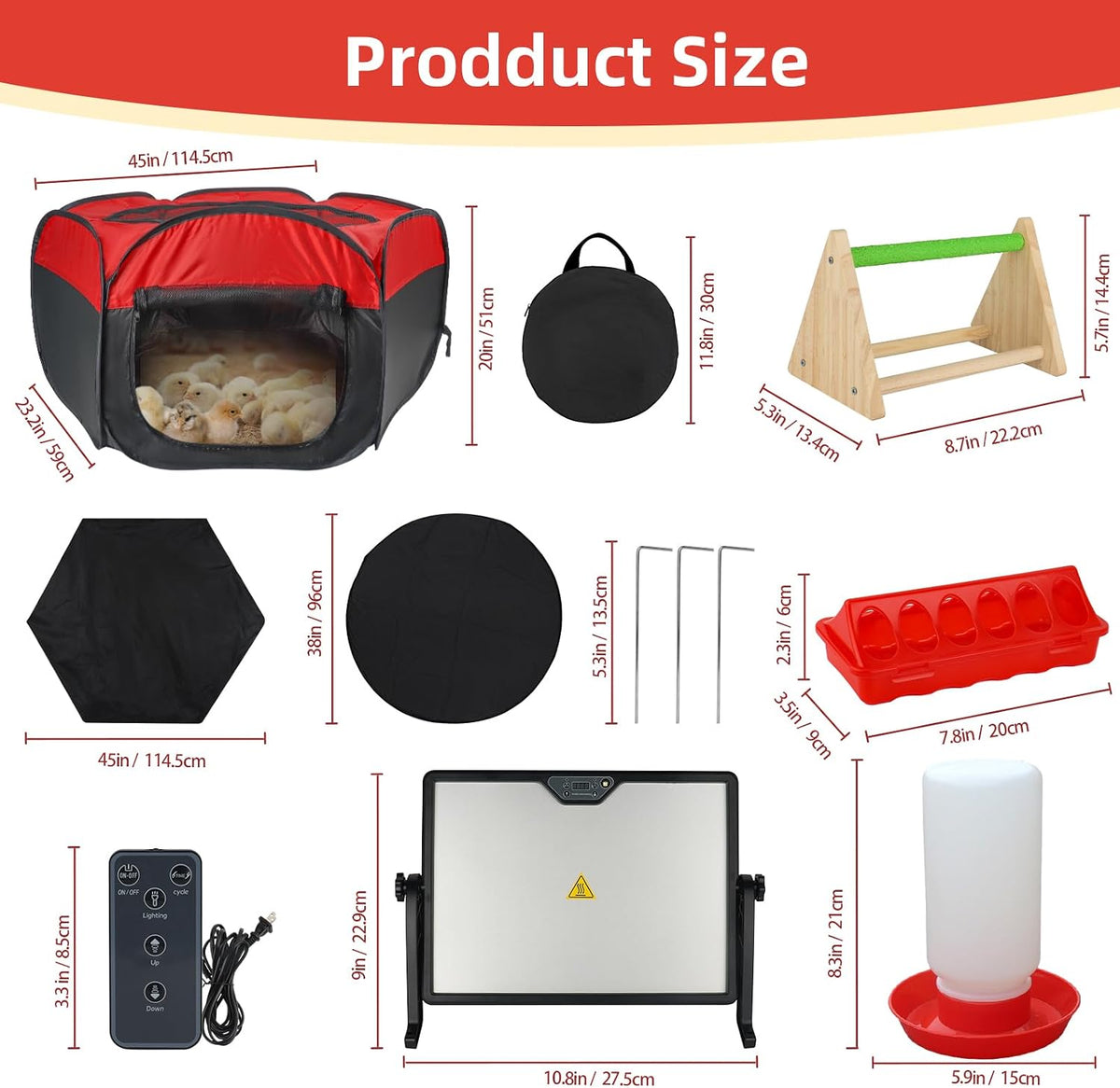 Chicken Brooder Box for Chick Starter Kit, 12.8 * 17.8 inch Large Brooder Heating Plate, Brooding Up to 30 Baby