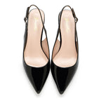 Women's Kitten Heels Closed Toe Slingback Pumps Black Size 9