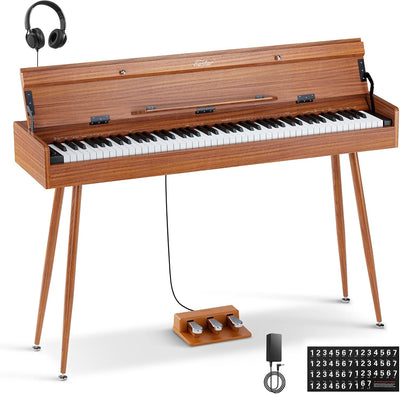 EUP-100 Digital Piano 88 Key Weighted Keyboard Full Size, Home Digital Keyboard Piano Gifts for Beginners Daughter