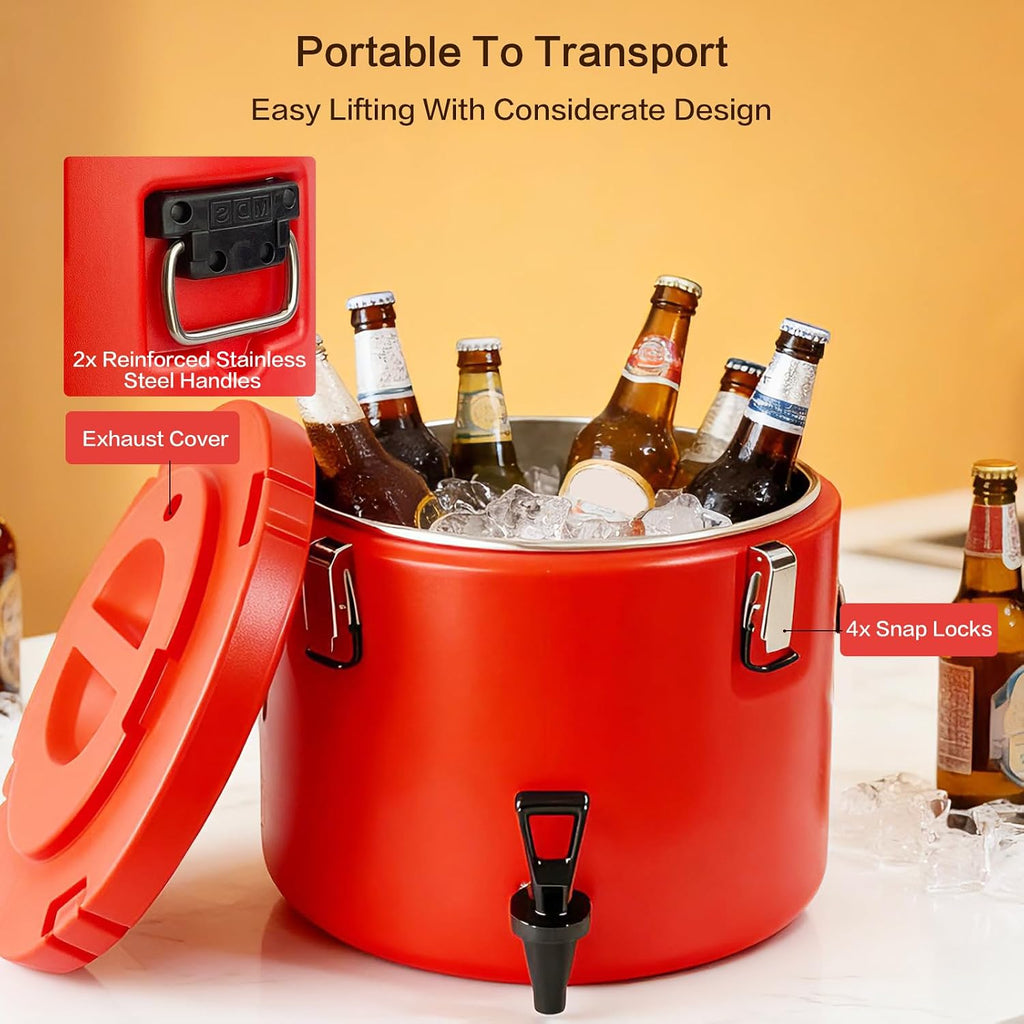 Insulated Beverage Dispenser 5 Gallon,Hot and Cold Drink Dispenser