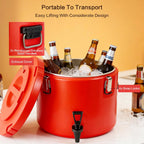Insulated Beverage Dispenser 5 Gallon,Hot and Cold Drink Dispenser