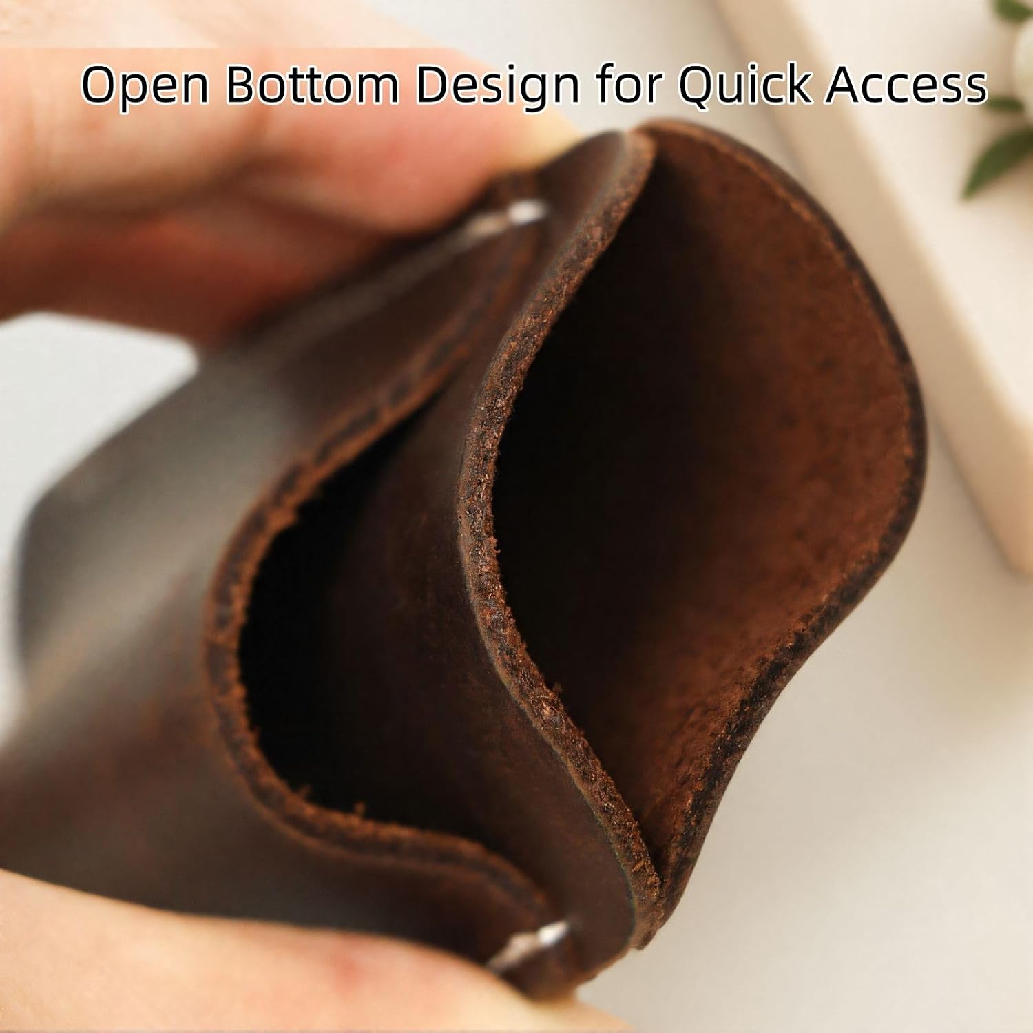 Leather Knife Sheath, Horizontal Carry Knife Sheath for Belt, Pocket Knife Holster, EDC Pocket Belt Pouch Organizer