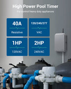 DEWENWILS Pool Pump Timer, Outdoor Smart Wi-Fi Timer Box - 40A 120-277V 2HP