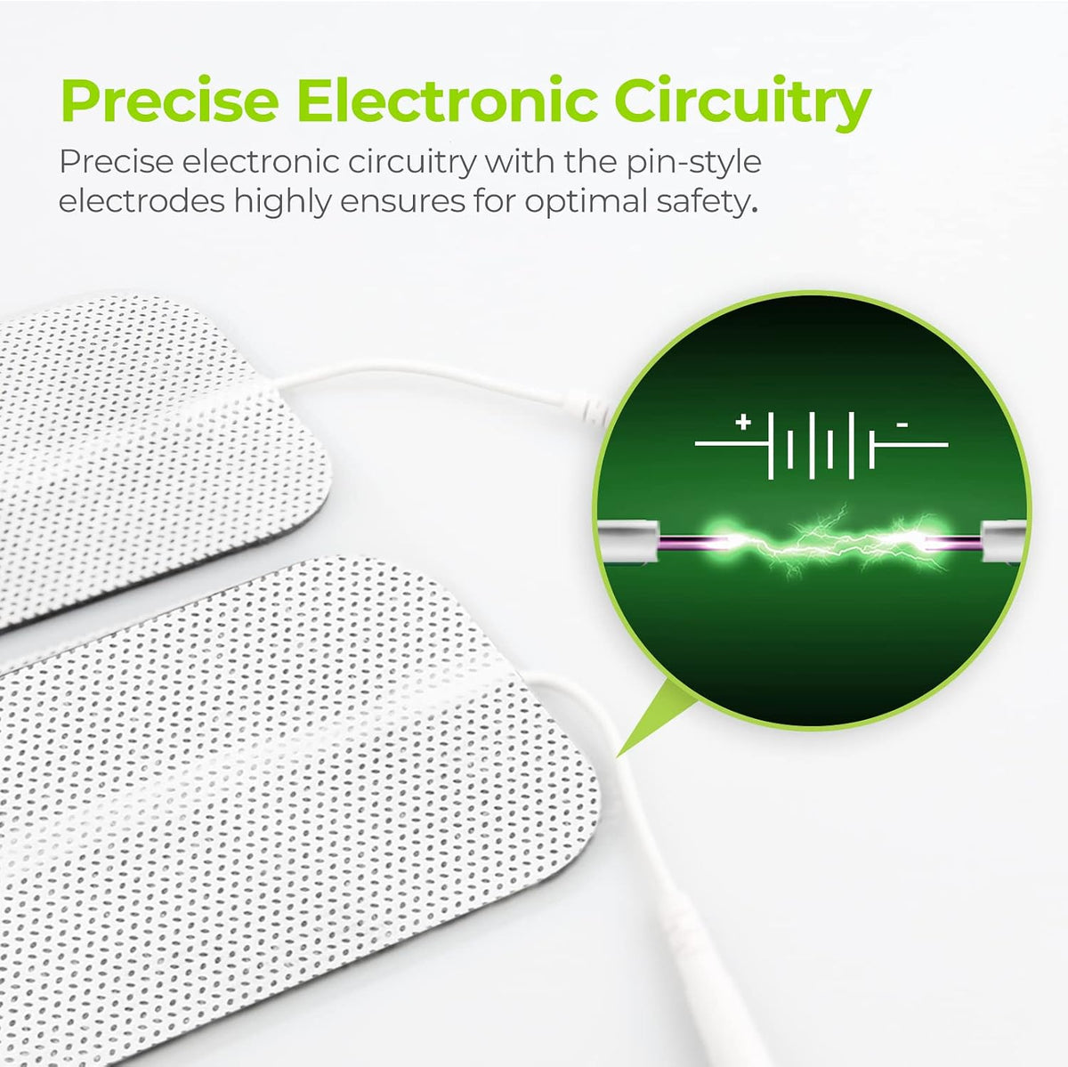 TENS Unit Electrode Pads 2"x4" 10 Pcs, Latex-Free, Reusable