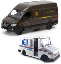 UPS Mercedes-Benz Sprinter + United States Postal Mail Truck Grumman LLV 5 Inch Die Cast Metal Model Toy Van & Trucks