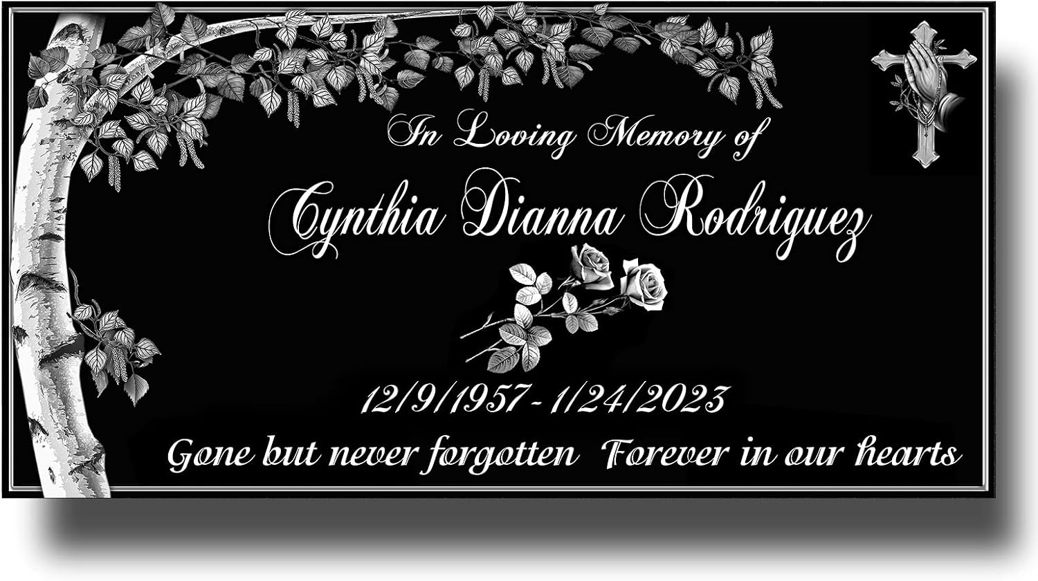 Personalized Memorial Granite Stone,Garden Memorial plaques for Outdoors,Headstones for Graves,Cemetery