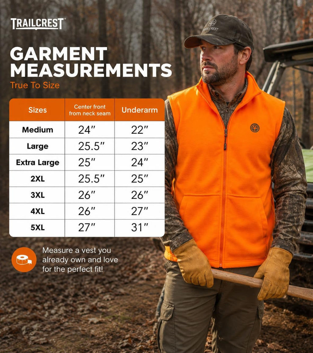 by Treel Men's Fleece Safety Blaze Orange High Visibility Hunting Vest