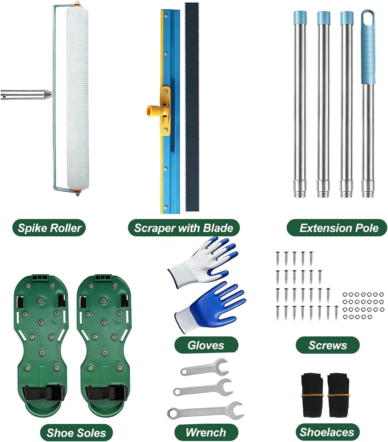 Complete Self Leveling Cement Tool Kit，Floor Leveling Tools for Epoxy & Concrete Coating (5)