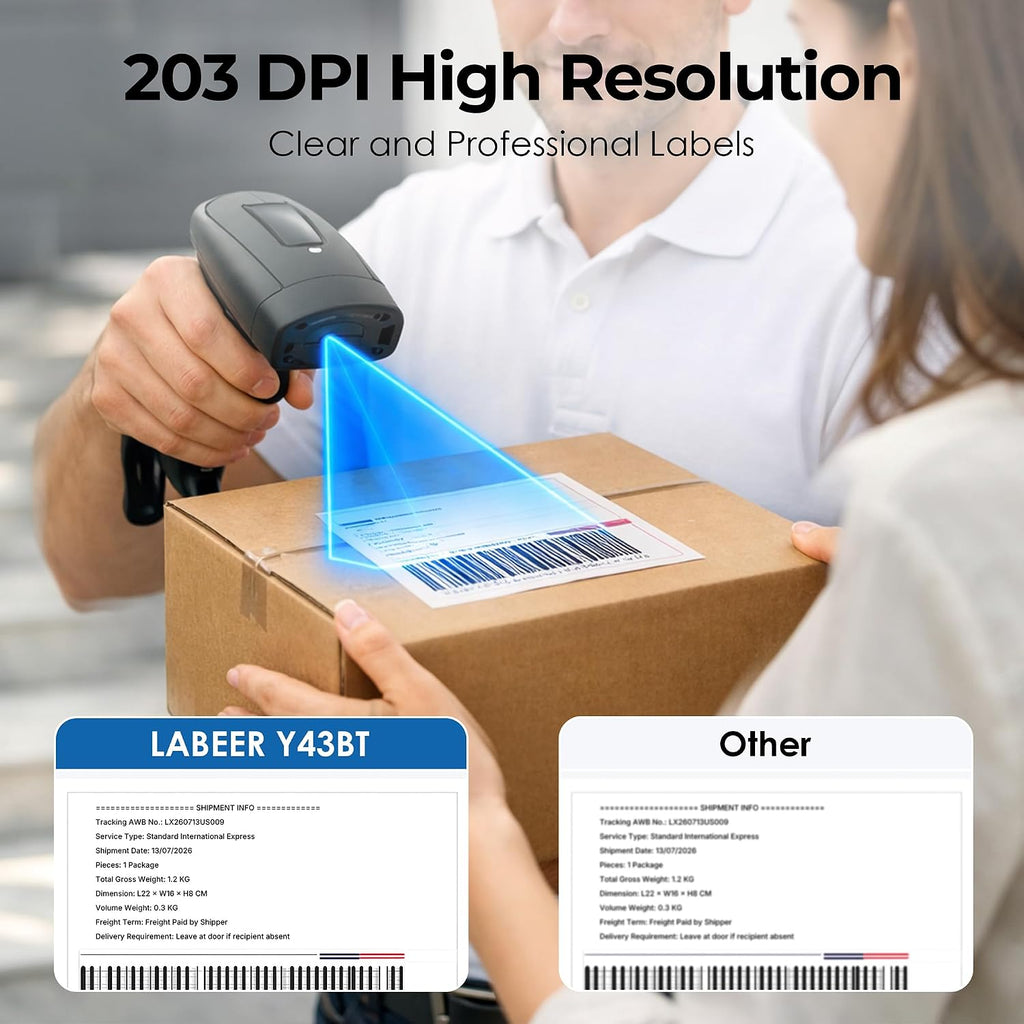 Bluetooth Thermal Shipping Label Printer, Wireless 4x6 Label Printer for Small Business, Compatible with iPhone