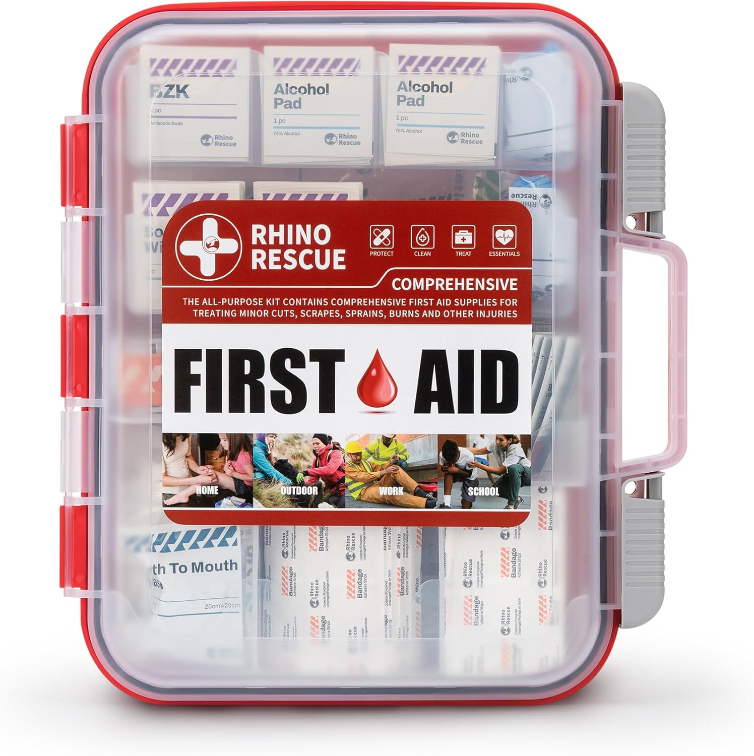 371 Pieces OSHA All-Purpose First Aid Kit, 100-Person Home & Office Professional Medical Supplies, Ideal for