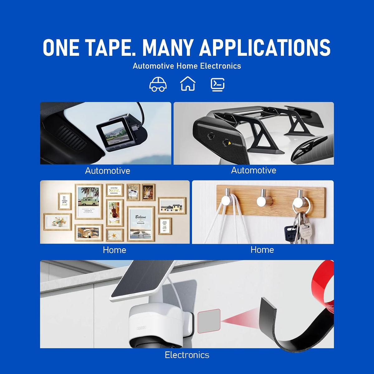 3M Double Sided Tape, 1/2" x 15.4Ft, Heavy Duty Mounting Tape, 5925, Black
