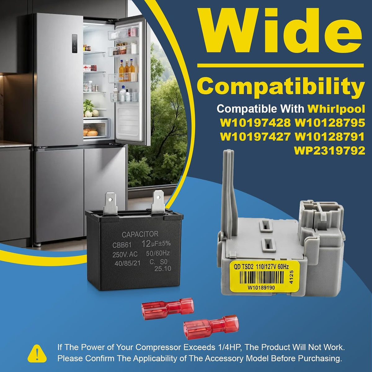 W10189190 WP2319792 Start Relay Device Compatible Whirlpool Refrigerator