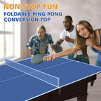 7/8/9Ft Mid-Size Ping Pong Conversion Top, Foldable & Portable Table Tennis Table Top with Net, No Assembly Needed