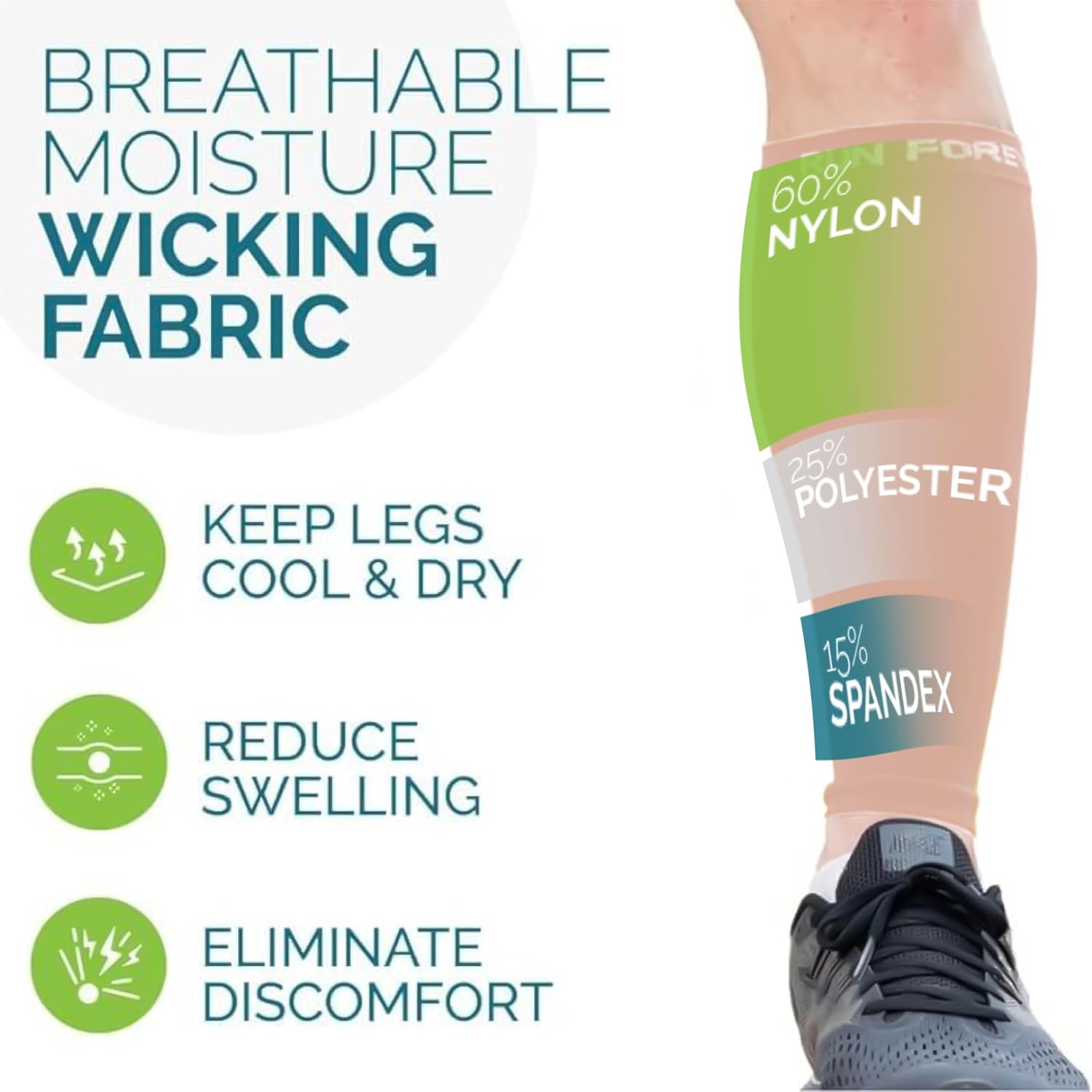 Calf Compression Sleeves for Men and Women - Leg Compression Sleeve - Footless Compression Socks for runners