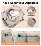 Gym Bag for Women with Yoga Mat Holder, Khaki