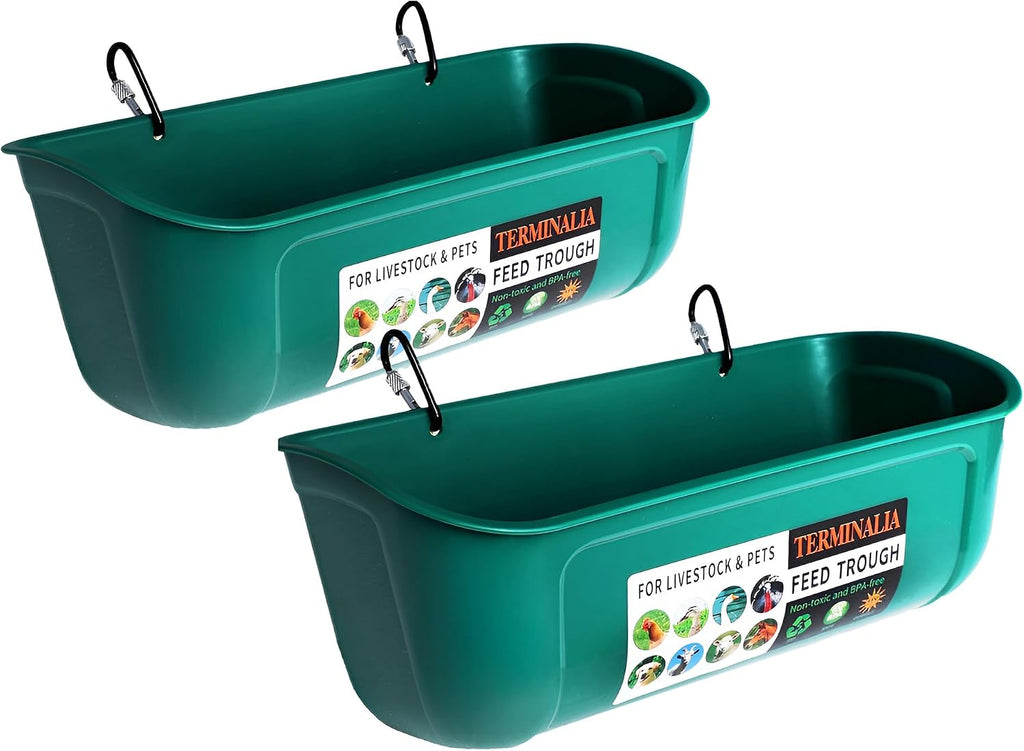 Hanging Chicken Feeder Duck Waterer, 2.6 Quart Medium Capacity, No Spill Poultry Feeder Waterer for Backyard Chicken