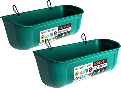Hanging Chicken Feeder Duck Waterer, 2.6 Quart Medium Capacity, No Spill Poultry Feeder Waterer for Backyard Chicken
