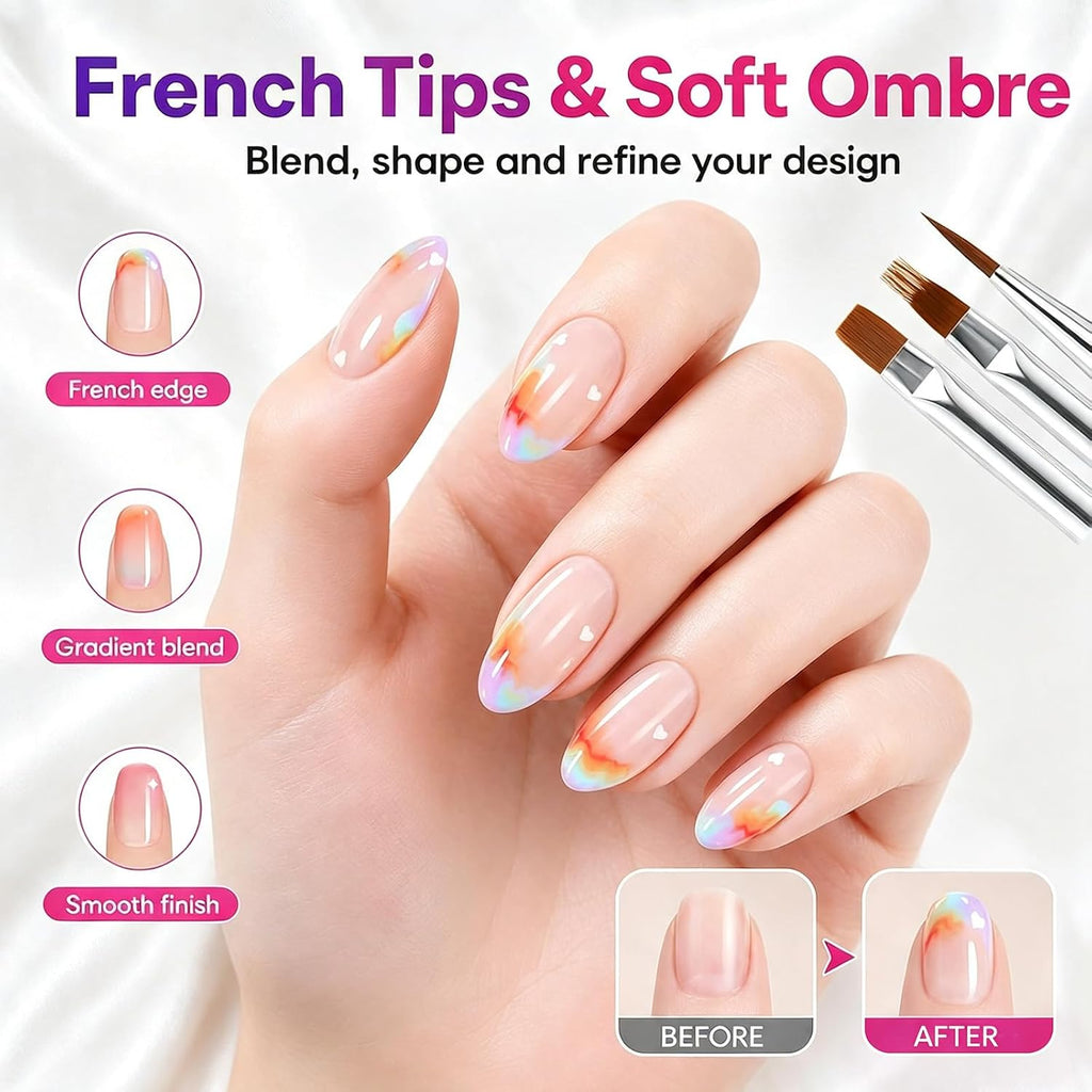 Beetles Nail Art Brushes 8pcs – Crystal Nail Art Tools Double-headed