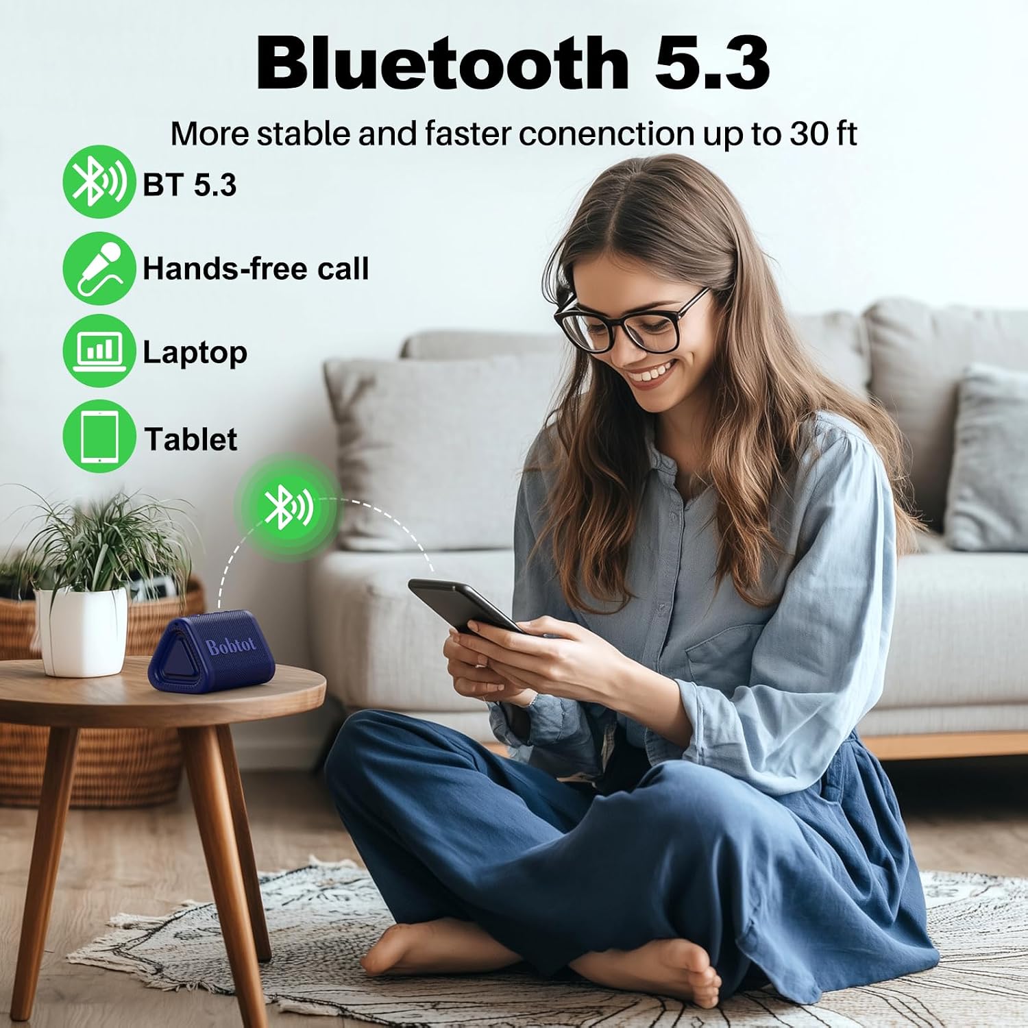 Portable Bluetooth Speaker Wireless, IPX7 Small Shower Speaker Waterproof, 15H Playing Time, Loud and Stereo Sound