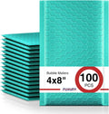 Small Bubble Mailers 4x8" 100 Pack Padded Envelopes Usable Size 4x7"