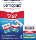 Wound Wipes, Medicated Antiseptic Wipes, First Aid Cloths, Analgesic for Minor Cuts, Scrapes and Burns on The Go